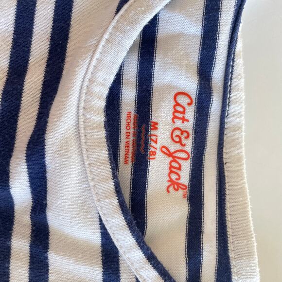 Cat & Jack Black White Stripe Chambray Dress - Medium - Picture 3 of 5